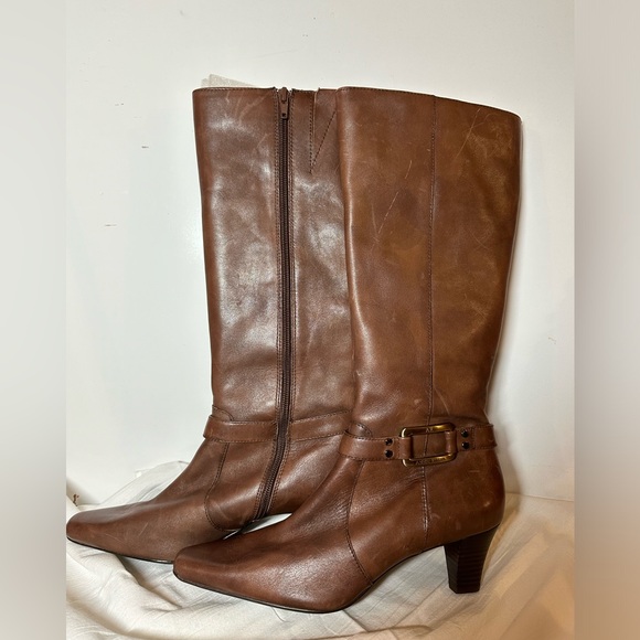 ANNE KLEIN “IFLEX” SOFT BROWN LEATHER BOOTS 81/2M - Picture 3 of 11